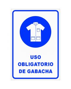 Rótulo Uso gabacha obligatorio vertical