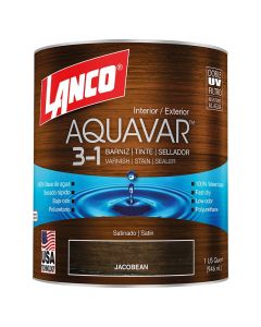 Barniz base agua Aquavar jacobean 946 mL (1/4 gal) Lanco
