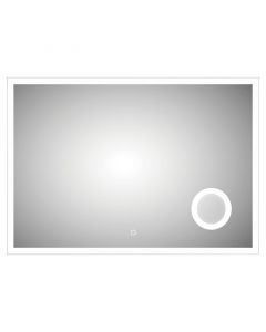 Espejo rectangular led 100x70 cm luz blanca con antiempañante y aumento