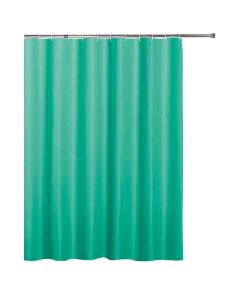 Set cortina de baño poliéster aqua 183x183 cm incluye 12 ganchos plásticos