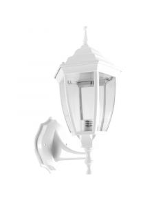 Farol de pared montaje hacia arriba e27 aluminio acabado blanco ip44