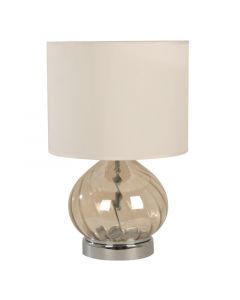 Lámpara de mesa moderna ambar y cromo 1 luz e27 21198