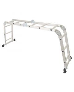 Escalera multifuncional de aluminio 12 peldaños 360 cm soporta hasta 150 kg