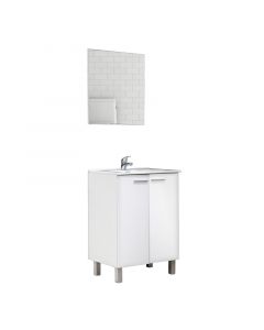 Mueble de baño de melamina (83 x 60 x 46) cm blanco incluye grifo y lavamanos