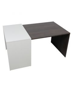 Mesa de centro extensible café/blanco 115x50x40 cm
