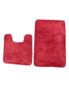 Alfombra para baño 2 piezas 45x70, 45x45 rojo