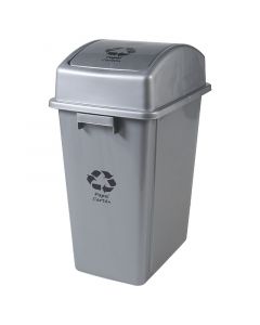 Basurero de reciclaje papel cartón 42 l gris
