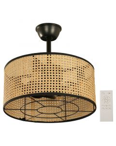 Ventilador de techo 30.48 cm (12") 8 aspas negro y madera Designers