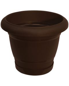 Maceta de piso con base Florencia polipropileno 21 cm café