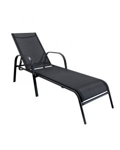 Cama de playa textileno negra reclinable