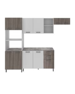 Mueble de cocina aurora 204x245. 8x46. 8 gris/blanco