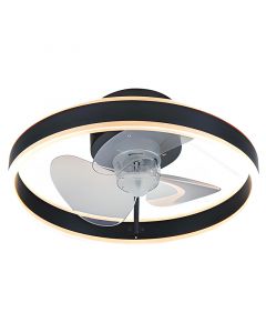 Ventilador de techo led 16" 3 aspas negro light source air incluye control remoto