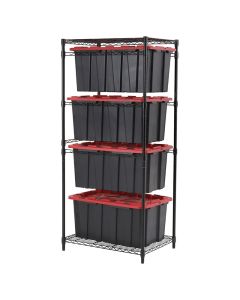 Estante de acero 5 niveles (174.7 x 78.7 x 58.4) cm 27 kg por nivel negro