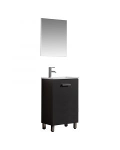 Mueble de baño andorra mdf 52x36x82 cm gris incluye lavamanos y espejo