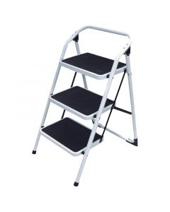 Escalera plegable de acero 3 peldaños 100 cm soporta hasta 150 kg