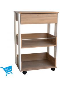 Mueble auxiliar de cocina verona 88.6x57.2x39.7 cm café expresso y blanco marquez