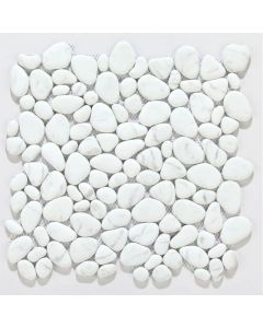 Malla pebble white marble 30x30 cm / 1 pieza