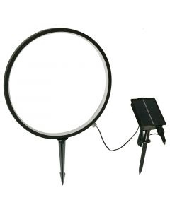 Lámpara tipo estaca moderna circular negra 1 luz LED solar 24722