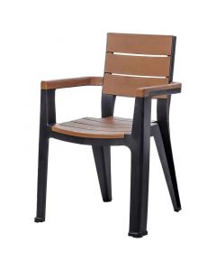 Silla con brazo madeira negro y café