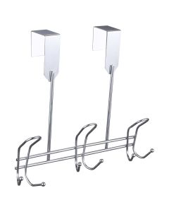 Perchero doble plateado 3 ganchos