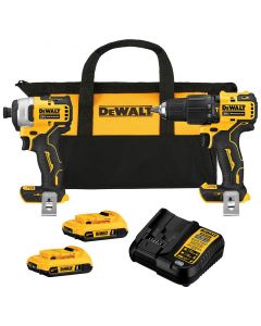 Kit taladro percutor 12.70 mm (1/2") 20 V + atornillador de impacto 6.35 mm (1/4") 20 V dewalt