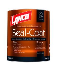 Pintura látex Seal-Coat 3 en 1 blanco mate 946 mL (1/4 gal) Lanco
