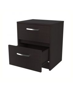 Mesa de noche argento de melamina color wengue (46.5 x 40 x 32) cm