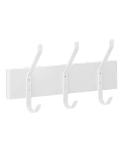 Perchero 3 ganchos MDF rectangular blanco (36 x 17.5) cm