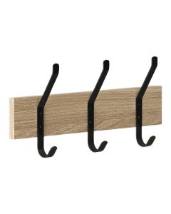 Perchero 3 ganchos MDF rectangular roble miel (36 x 17.5) cm