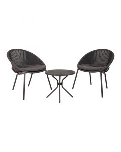 Set para jardín bistró 3 piezas negro Basic Living