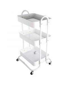 Carrito almacenamiento 3 niveles (80.5 x 43.5 x 44) cm capacidad por nivel 10 kg blanco