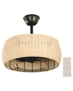 Ventilador de techo LED 30.48 cm (12") CCT 8 aspas negro y madera Designers