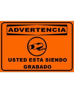 Rótulo Advertencia usted está siendo grabado- horizontal