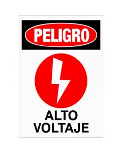 Rótulo Peligro alto voltaje vertical