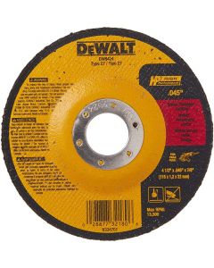 Disco corte acero inoxidable 41/2"x1/64"x7/8" dewalt