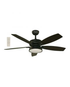 Ventilador de techo 132.08 cm (52") negro 2 luces e27 40 w con control remoto