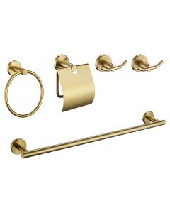 Set accesorios de baño 5 piezas dorado cepillado aqua nuova deluxe