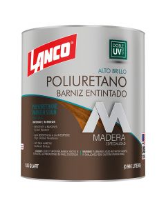 Barniz entintado poliuretano mahogany 946 mL (1/4 gal) Lanco