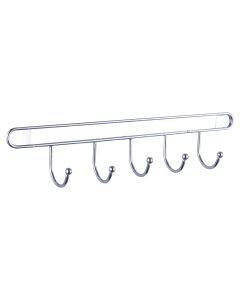Perchero simple plateado 5 ganchos