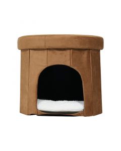 Ottoman mdf y tela marrón soporta hasta 104 kg