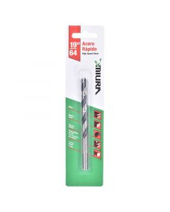 Broca acero rapido 7.5 mm (19/64") para metal y madera
