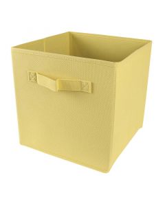 Cubo organizador de tela amarillo 28x28cm