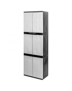 Armario Pärís gris / negro 2 puertas 5 repisas plástico (178 x 60 x 35.5) cm