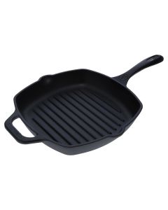 Sartén grill (25 x 25) cm de hierro fundido precurado negro