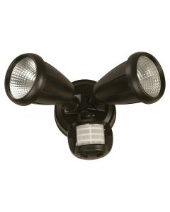 Reflector negro para exterior LED 10 W luz amarilla con sensor de movimiento General Lighting