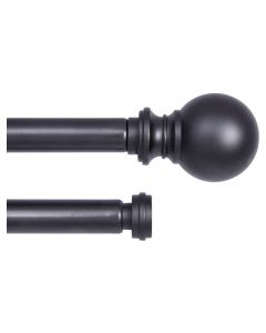 Cortinero doble newport acero liso negro 5/8" 91-168 cm