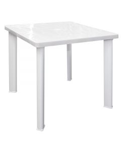 Mesa plástica cuadrada blanca