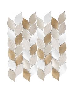 Malla decorativa aluminio y mármol (30 x 30) cm Foglie Tiver Beige