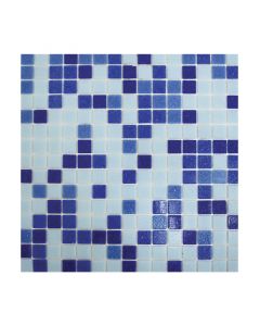 Mosaico pasta  azul de vidrio 32.7x32.7 cm / 1 pieza