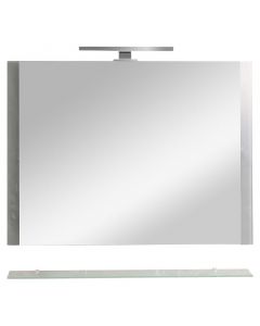 Espejo rectangular (80 x 60) cm borde esmerilado incluye repisa y luz